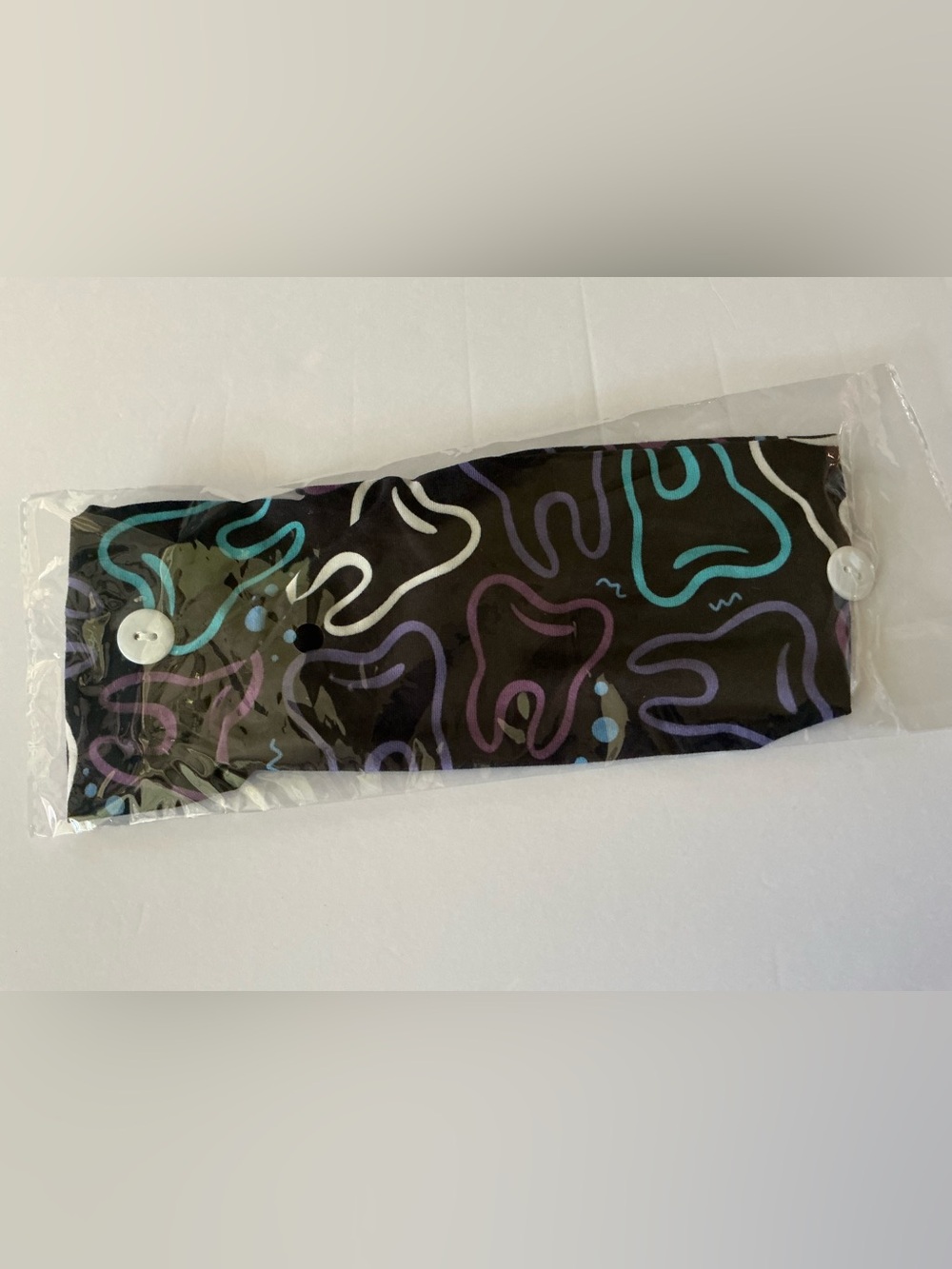 Dental Abstract Pattern Face Mask Extender with Button Loops